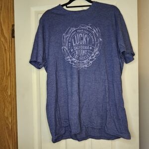 Lucky Brand XL Vintage Look Navy Blue Short Sleeve Tee